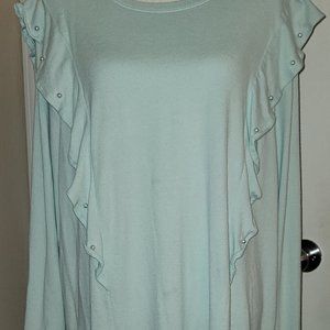 Blue Sweater with Pearl Arm Tuffs. Lane Bryant 22/24